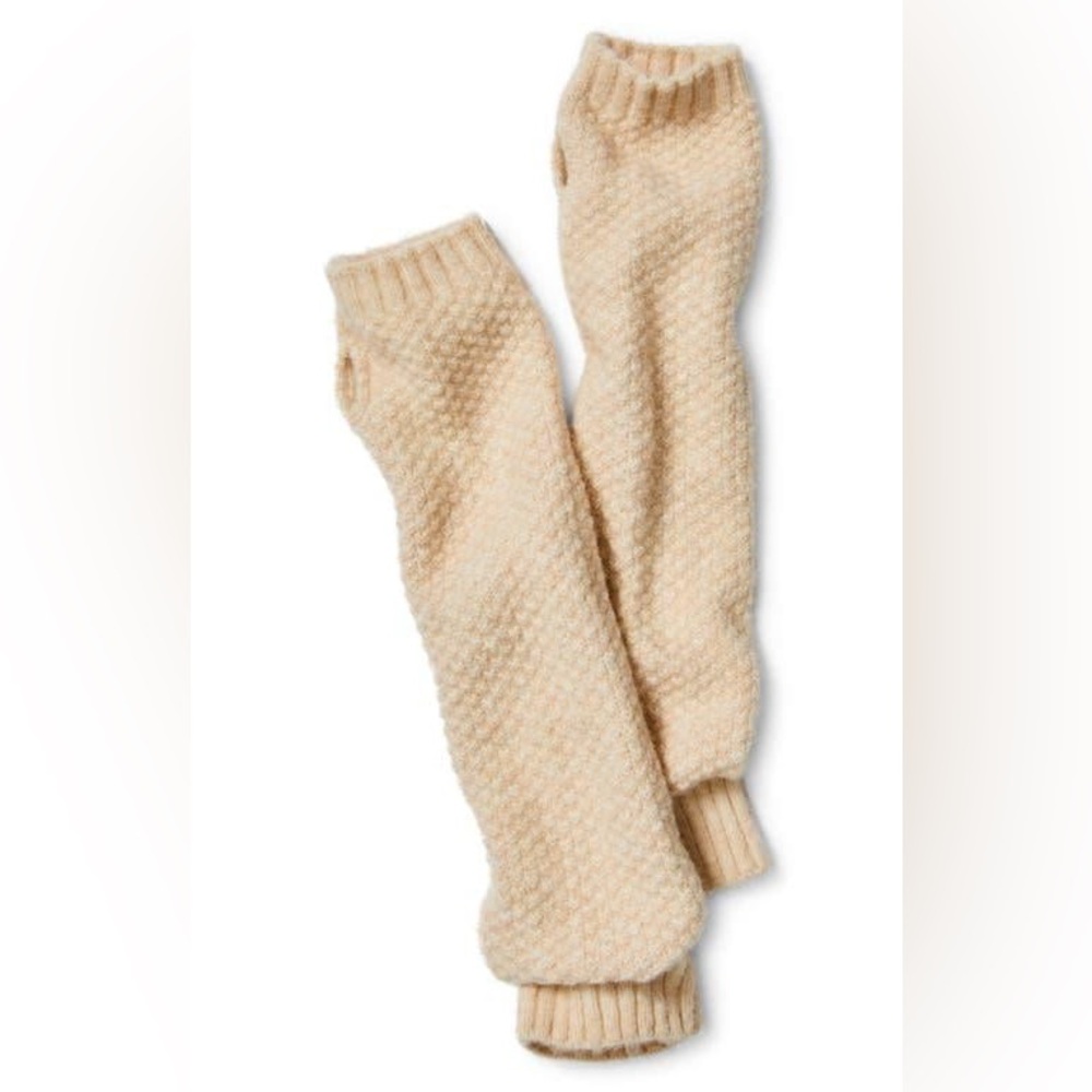 FREE PEOPLE AMOUR KNIT ARM WARMERS NATURAL CREAM OS NWOT
